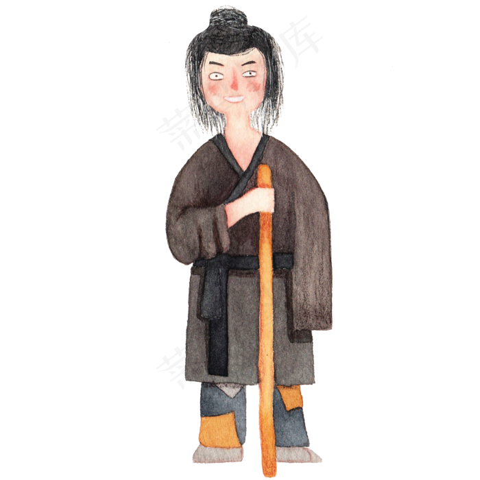 水彩人物免抠手绘卡通古装汉服丐(2000X2000(DPI:300))psd模版下载