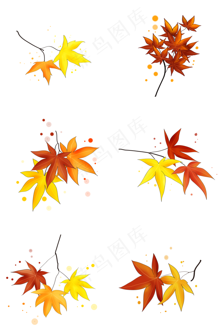 立秋手绘香山枫叶(2000X3020(DPI:300))psd模版下载