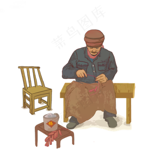 北京复古*年代老年人大叔鞭炮,免抠元素