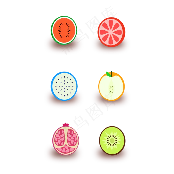 立夏手绘水果西瓜樱桃草莓桃子瓜