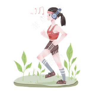 跑步健身的小女孩