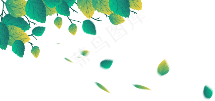 漂浮绿叶(2337X1104(DPI:300))psd模版下载