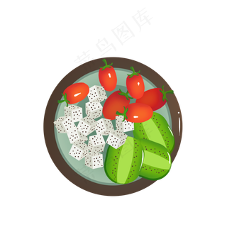 鲜果拼盘卡通手绘