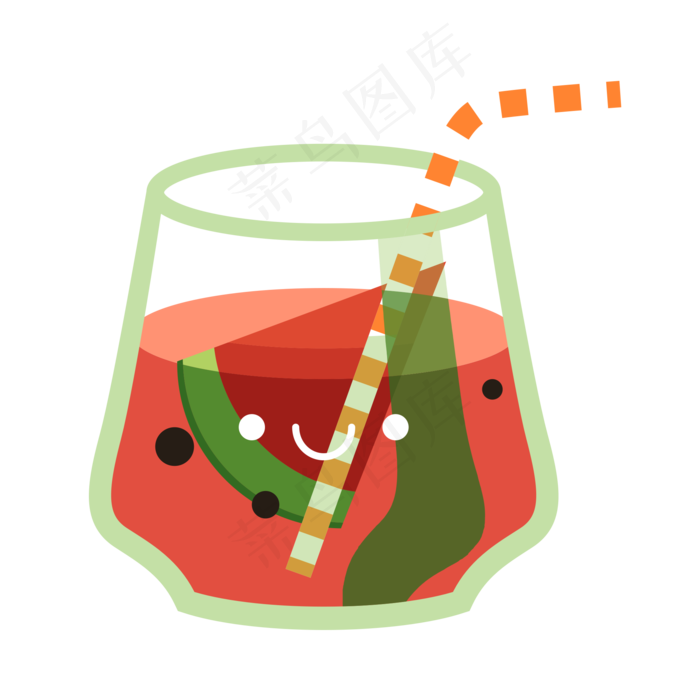 夏日饮料果汁矢量红色的西瓜果汁