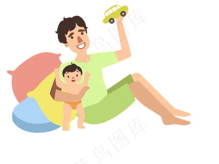 感恩父亲节父子手绘素材