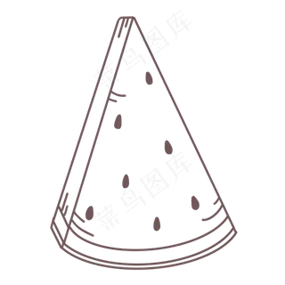 一块美味的西瓜素描画