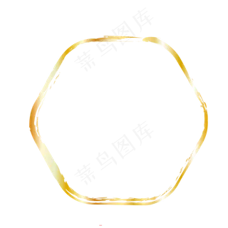 六边形金色印章