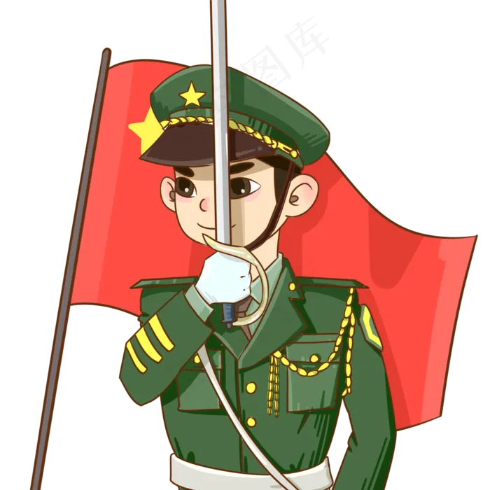 八一建军节手持利剑的军官(2000X2000(DPI:299))psd模版下载