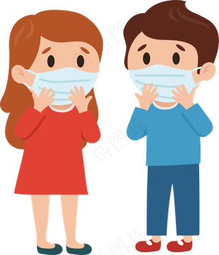 新型冠状病毒戴口罩,免抠元素