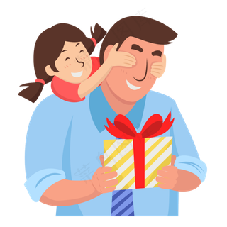 卡通父女矢量素材