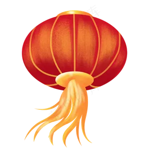 卡通元宵节装饰灯笼图案之大红灯,免抠元素
