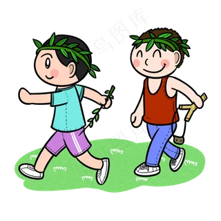 卡通儿童节回忆童年玩耍png透