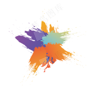 水墨孟菲斯卡通抽象创意