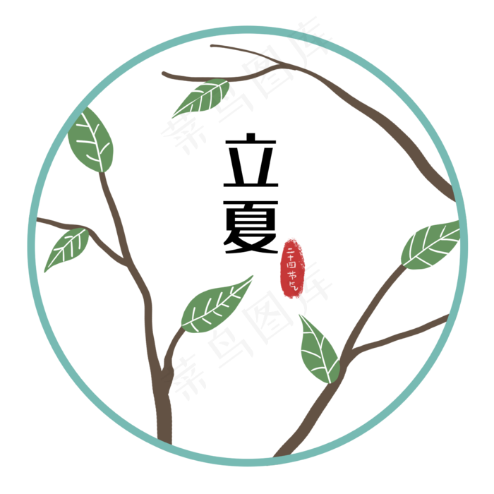 二十四节气立夏边框装饰图
