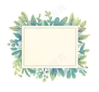 ins清新植物文字框,免抠元素