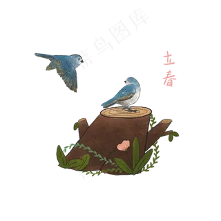 猪年立春鸟春天节气农历PNG,免抠元素