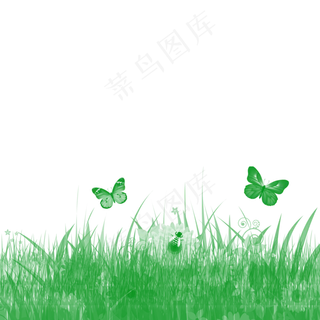 绿色草坪草地草原蝴蝶