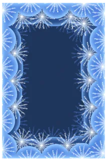 雪花蓝色立体边框,免抠元素