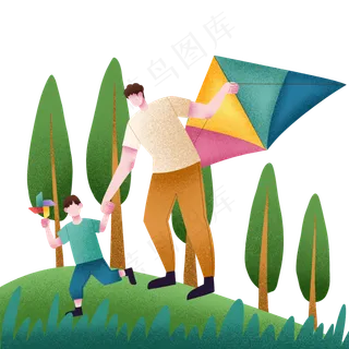 一起放风筝父子