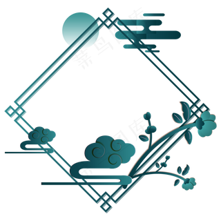 新中式墨绿色边框