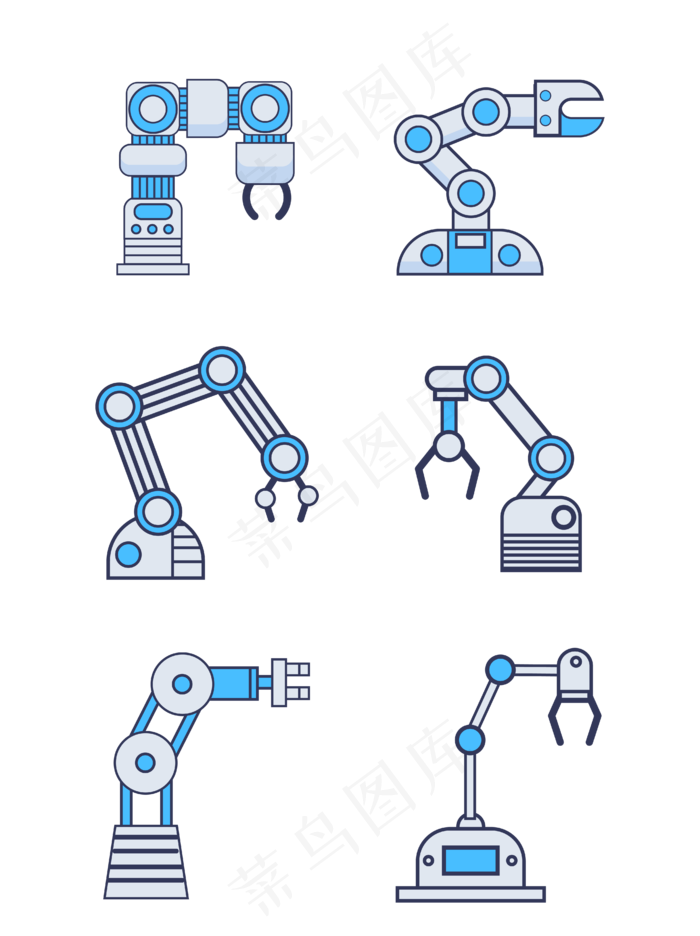 科技机器手臂人工智能蓝色装饰矢,免抠元素