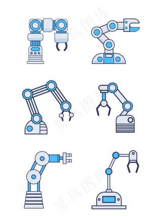 科技机器手臂人工智能蓝色装饰矢,免抠元素