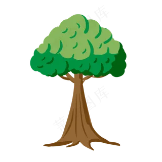 春天的一棵茂盛的大树,免抠元素