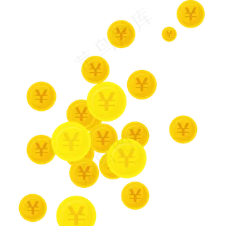 漂浮金币雨,免抠元素