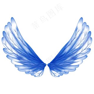 蓝色羽毛鸟类的翅膀,免抠元素