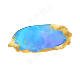 金箔水彩烫金蓝色素材