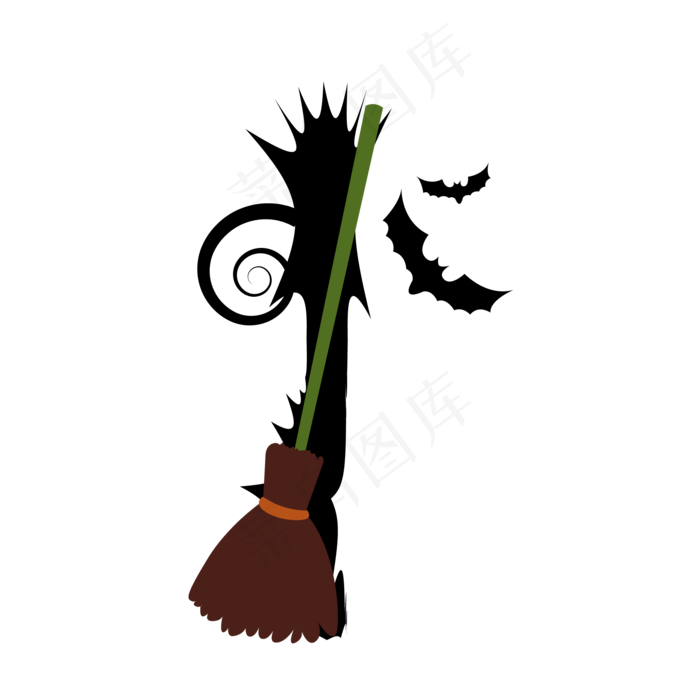 创意万圣节蜘蛛南瓜蝙蝠扫把字母