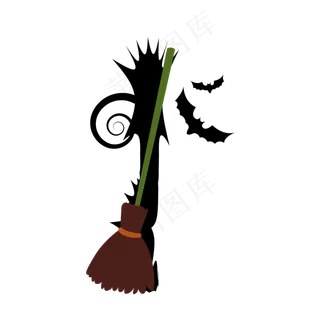 创意万圣节蜘蛛南瓜蝙蝠扫把字母