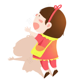 卡通红色衣服女孩