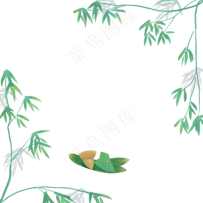 端午节边框粽子竹子(2000X2000(DPI:300))psd模版下载