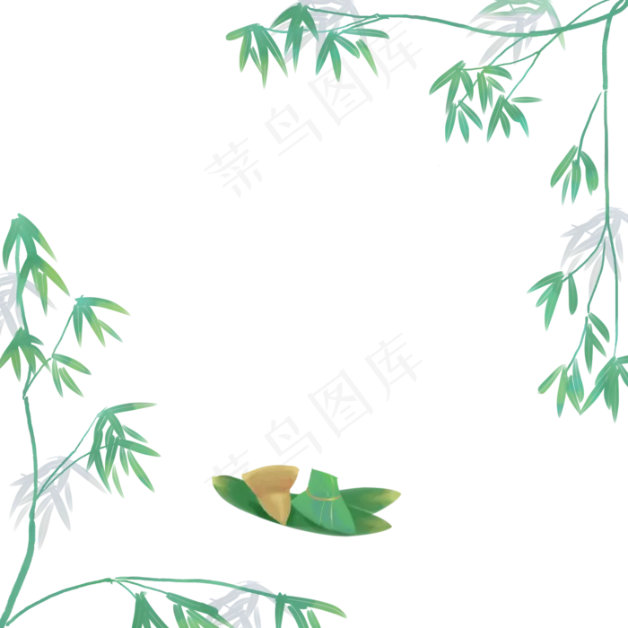 端午节边框粽子竹子(2000X2000(DPI:300))psd模版下载