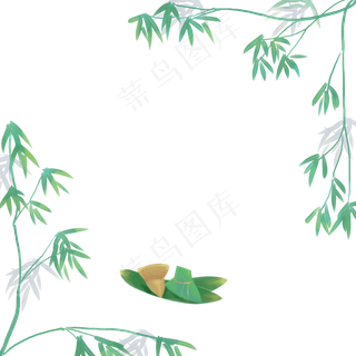 端午节边框粽子竹子