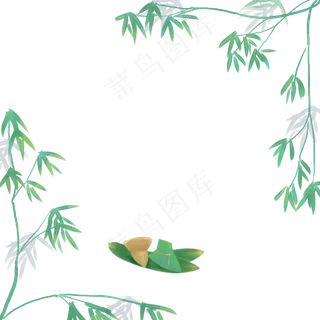 端午节边框粽子竹子