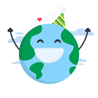 卡通地球日矢量图片