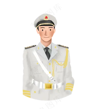 建军节手绘海军士兵