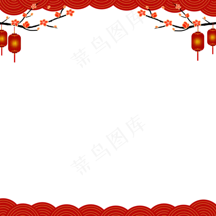 新年国潮边框(2000X2000(DPI:300))psd模版下载