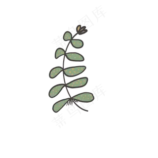 叶子创意插图免抠