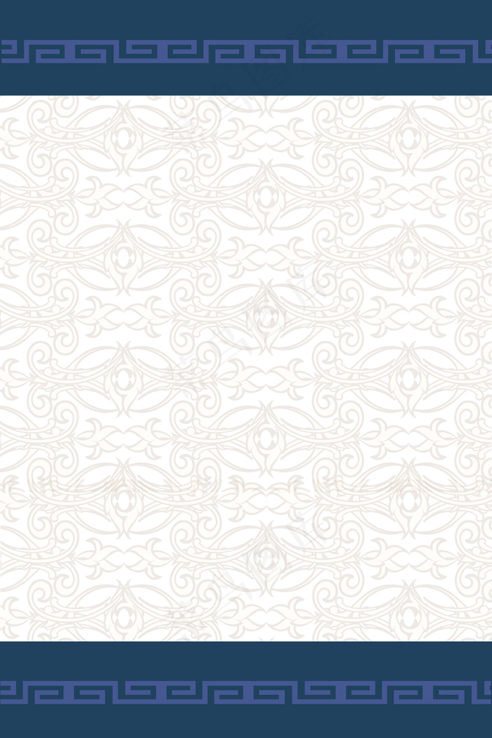 蓝色传统元素花纹纹理平面广告