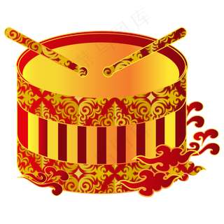 新年春节锣鼓装饰,免抠元素