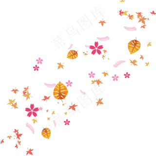 漂浮树叶樱花浪漫植物叶子装饰秋