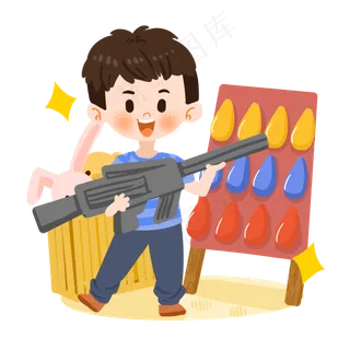 儿童节卡通男孩玩游戏PNG素材