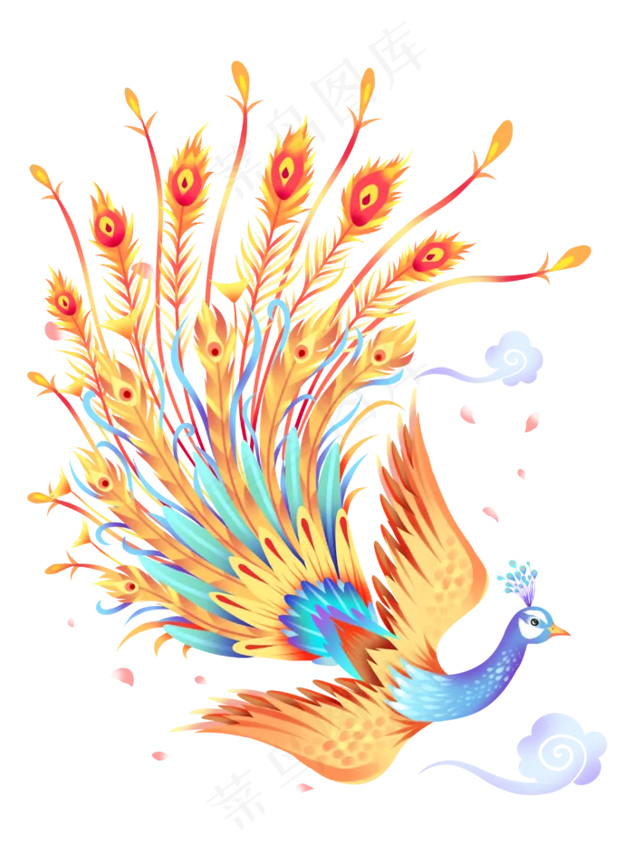 彩色孔雀,免抠元素(3000X4000(DPI:299))psd模版下载