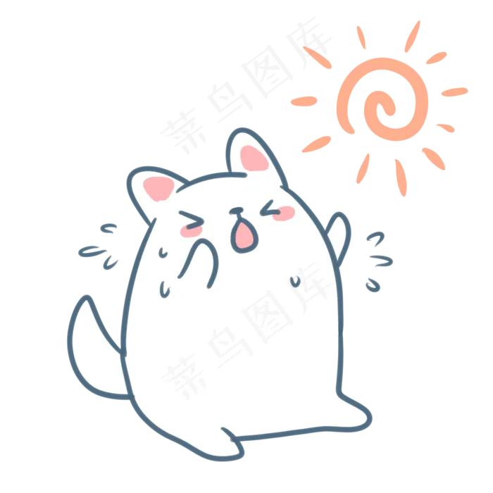 晒太阳的小萨摩(2100X2100(DPI:300))psd模版下载