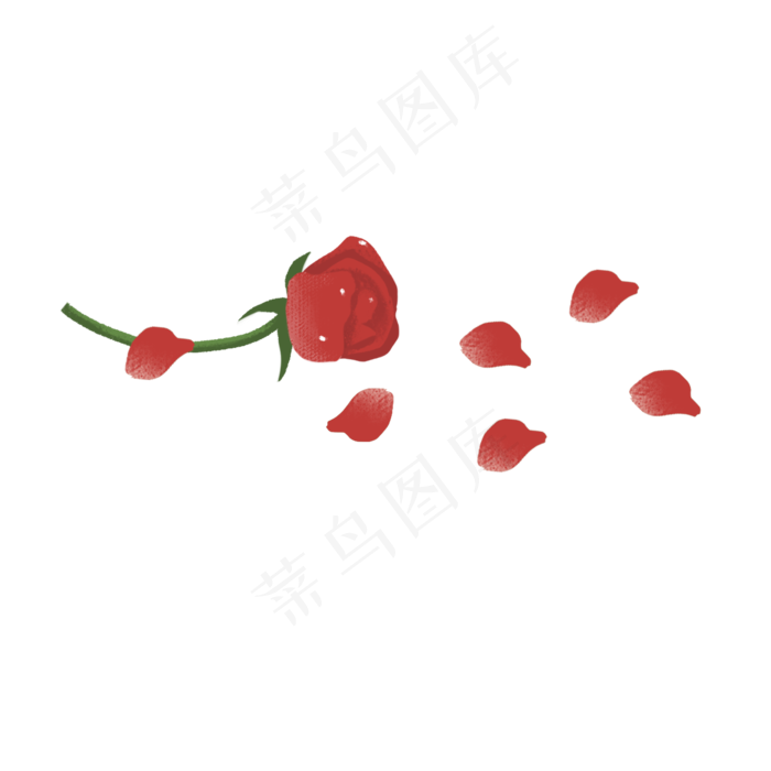 手绘玫瑰花瓣png素材