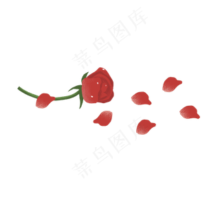 手绘玫瑰花瓣png素材