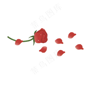 手绘玫瑰花瓣png素材